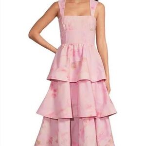 Gianni Bini Dolly Printed Sateen Tiered Midi Dress Dillards